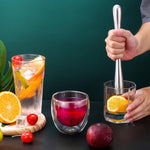 Bastoncino per mescolare cocktail, tritaghiaccio e pestello per frutta e limoni in acciaio inossidabile 304., LsCook 30cm Slim Waist Satin Finish