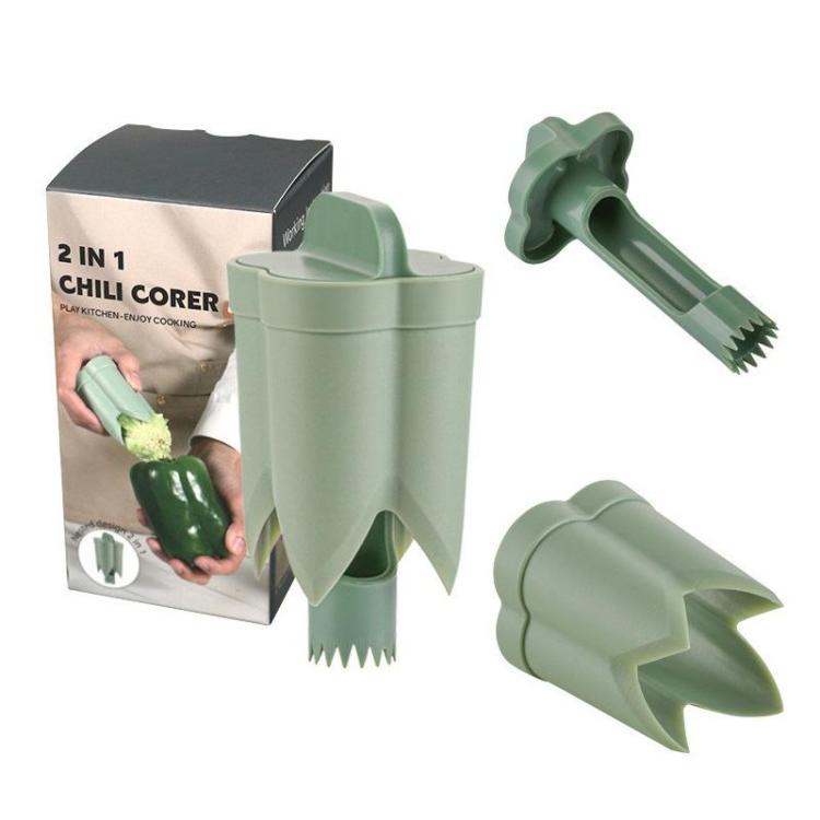 LsCook 3 pezzi/scatola Strumento per snocciolare e denocciolare peperoncini in plastica ABS