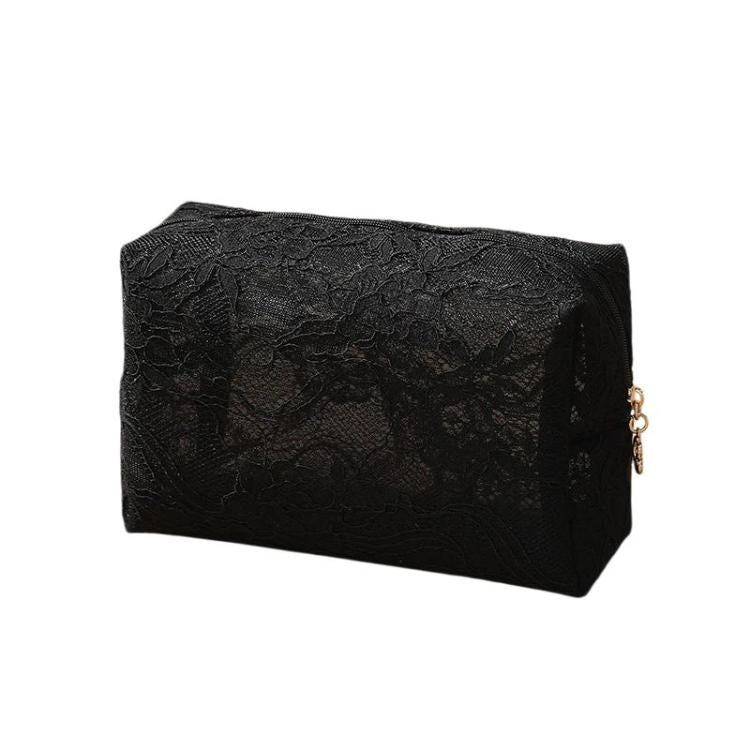 Borsa cosmetica in pizzo di grande capacità, portatile e maneggevole, ideale per riporre il trucco.
