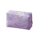 Borsa cosmetica in pizzo di grande capacità, portatile e maneggevole, ideale per riporre il trucco.