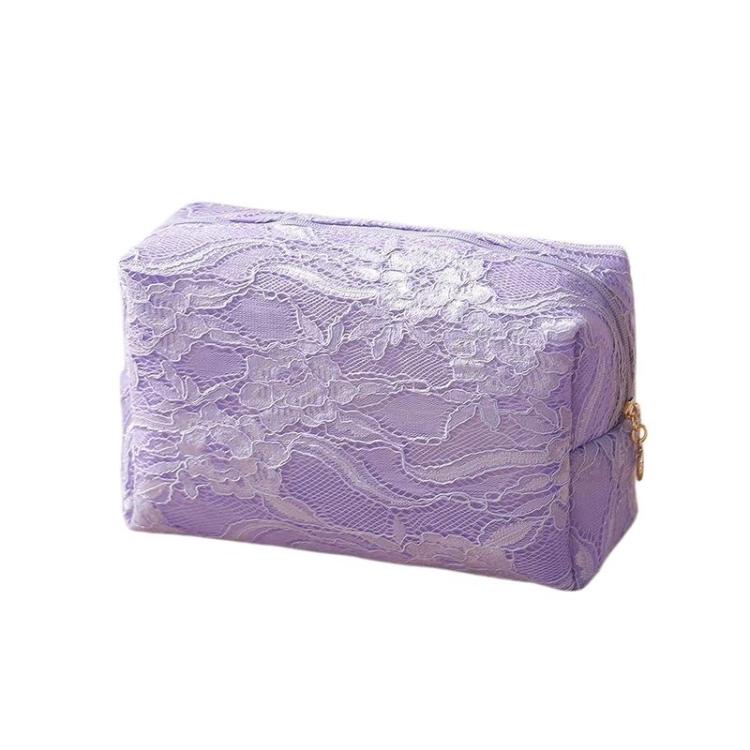 Borsa cosmetica in pizzo di grande capacità, portatile e maneggevole, ideale per riporre il trucco.