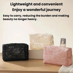 Borsa cosmetica in pizzo di grande capacità, portatile e maneggevole, ideale per riporre il trucco.