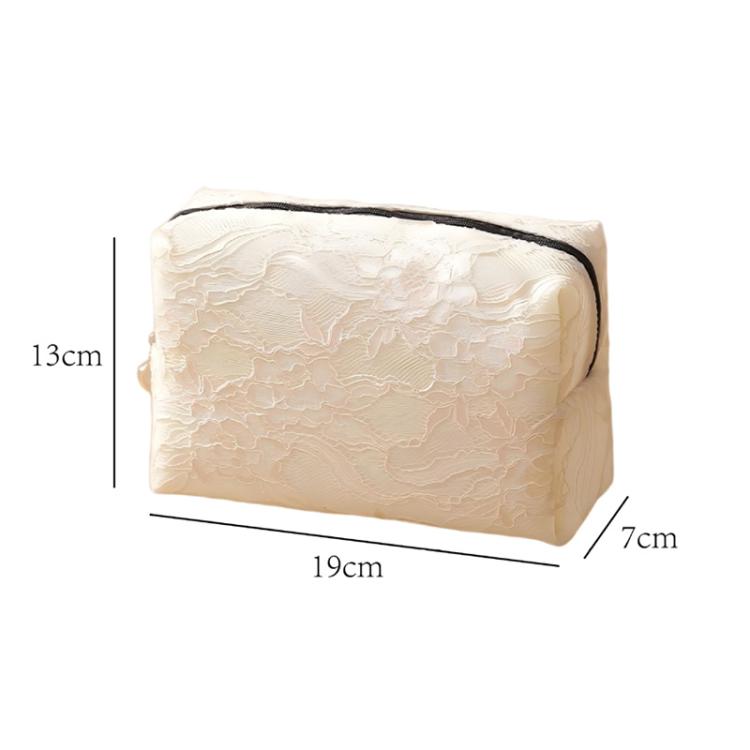 Borsa cosmetica in pizzo di grande capacità, portatile e maneggevole, ideale per riporre il trucco.