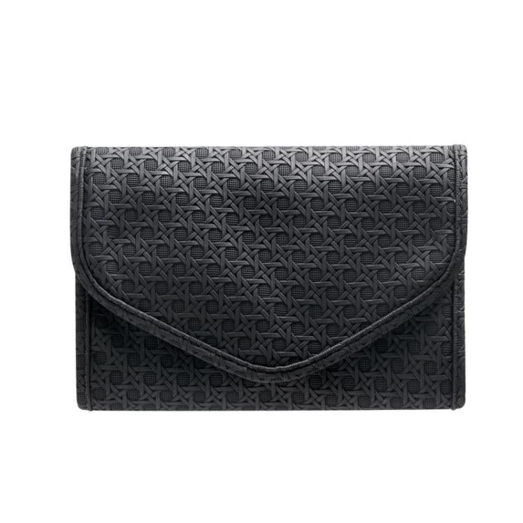 Borsa portagioie pieghevole e portatile da viaggio e per la casa, astuccio in pelle per collane e orecchini, Large Black, Small Black, Large Pink, Small Pink, Large Green, Small Green, Large Purple, Small Purple