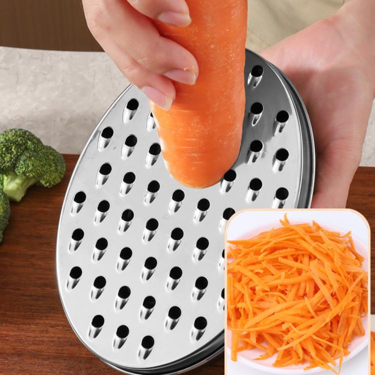 Grattugia multifunzione in acciaio inox LsCook per verdure, con contenitore per la conservazione., Black Container+2 Grating Discs+Brush