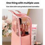 Ampia borsa cosmetica portatile in rete per matite per sopracciglia, rossetti e pennelli da trucco.