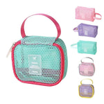 Borsa cosmetica multifunzionale in rete, grande capacità, ideale per i viaggi e per riporre il trucco., Square Pink, Square Green, Square Purple, Octopus Pink, Octopus Green, Octopus Purple