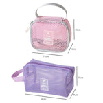 Borsa cosmetica multifunzionale in rete, grande capacità, ideale per i viaggi e per riporre il trucco., Square Pink, Square Green, Square Purple, Octopus Pink, Octopus Green, Octopus Purple