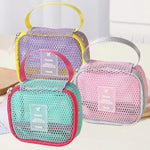 Borsa cosmetica multifunzionale in rete, grande capacità, ideale per i viaggi e per riporre il trucco., Square Pink, Square Green, Square Purple, Octopus Pink, Octopus Green, Octopus Purple