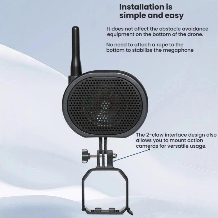 Megafono per drone DJI Mini 4 Pro, altoparlante wireless a lungo raggio da 2000 m con volume elevato da 120 dB.