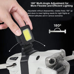 Faro LED ultra luminoso per volo notturno per DJI Mini 4 Pro, orientabile a 180 gradi e con 3 modalità di illuminazione.