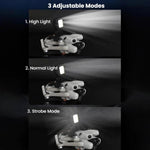 Faro LED ultra luminoso per volo notturno per DJI Mini 4 Pro, orientabile a 180 gradi e con 3 modalità di illuminazione.