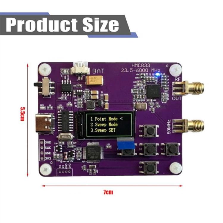 Generatore di segnale RF 23,5-6000 MHz con display OLED