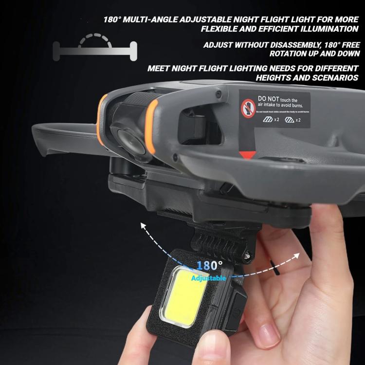 Per DJI Avata 2, luce di riempimento a LED ricaricabile per volo notturno con 3 modalità di illuminazione e faro ad angolo regolabile a 180 gradi.