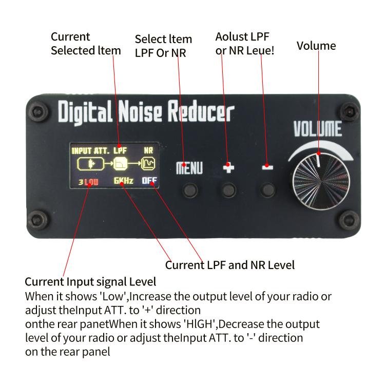 Soppressore di rumore digitale (NR) con DSP Onde corte + altoparlante, 88x38x100mm