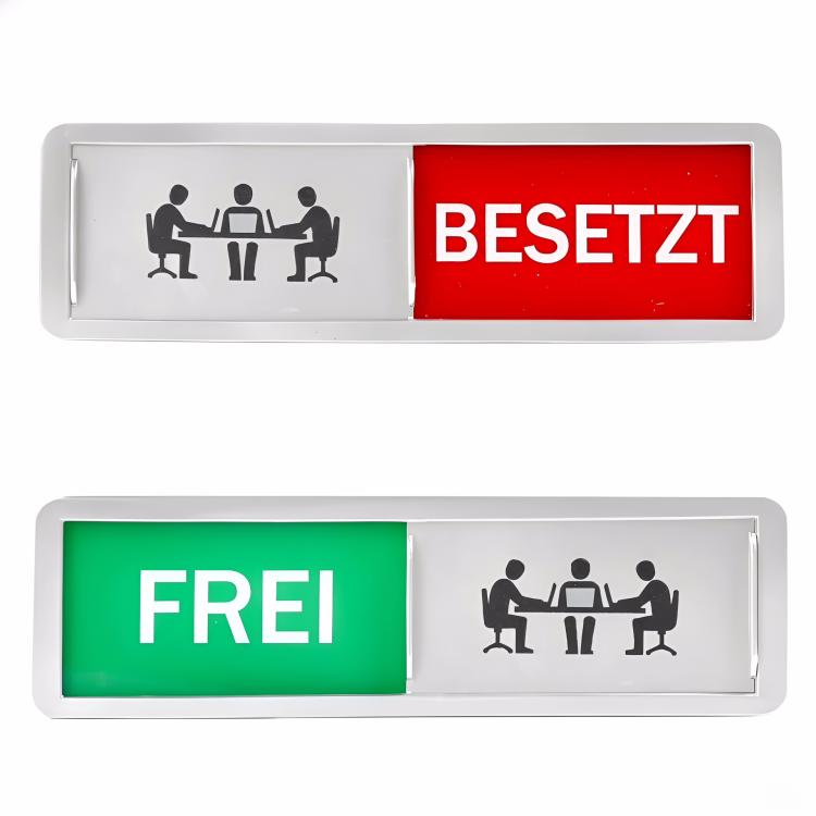 Cartello magnetico per la privacy per porte scorrevoli di uffici, indicatore per sale conferenze e servizi igienici, cartello "Libero/Occupato"., Frei/Besetzt, WC Frei/Besetzt
