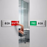 Cartello magnetico per la privacy per porte scorrevoli di uffici, indicatore per sale conferenze e servizi igienici, cartello "Libero/Occupato"., Frei/Besetzt, WC Frei/Besetzt