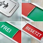 Cartello magnetico per la privacy per porte scorrevoli di uffici, indicatore per sale conferenze e servizi igienici, cartello "Libero/Occupato"., Frei/Besetzt, WC Frei/Besetzt