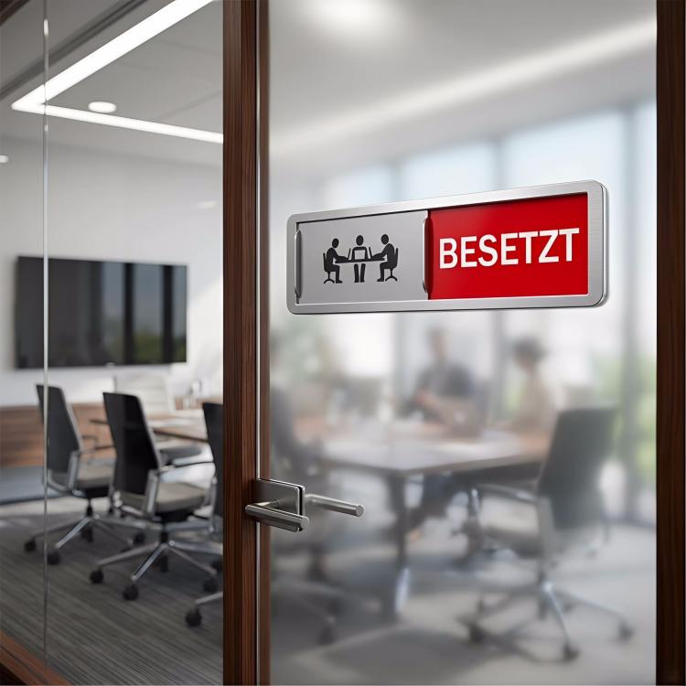 Cartello magnetico per la privacy per porte scorrevoli di uffici, indicatore per sale conferenze e servizi igienici, cartello "Libero/Occupato"., Frei/Besetzt, WC Frei/Besetzt