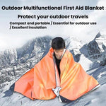 Coperta di emergenza multifunzionale 3 in 1, tappetino portatile impermeabile per esterni e telo di sopravvivenza.