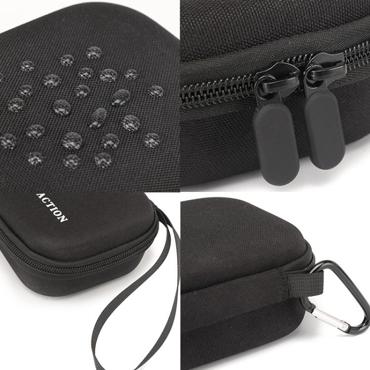 Custodia rigida per DJI Osmo Action 6 Standard Combo, borsa da viaggio portatile con moschettone e cinturino da polso.