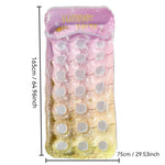Materasso galleggiante gonfiabile ispessito, lettino ad aria, Yellow Lemon, Watermelon Pattern, Strawberry Pattern, Lime Pineapple Pattern, Sequined Starry Blue, Sequined Starry Pink, Sequins Watermelon Pattern, Sequins Strawberry Pattern, Sequins Merm...