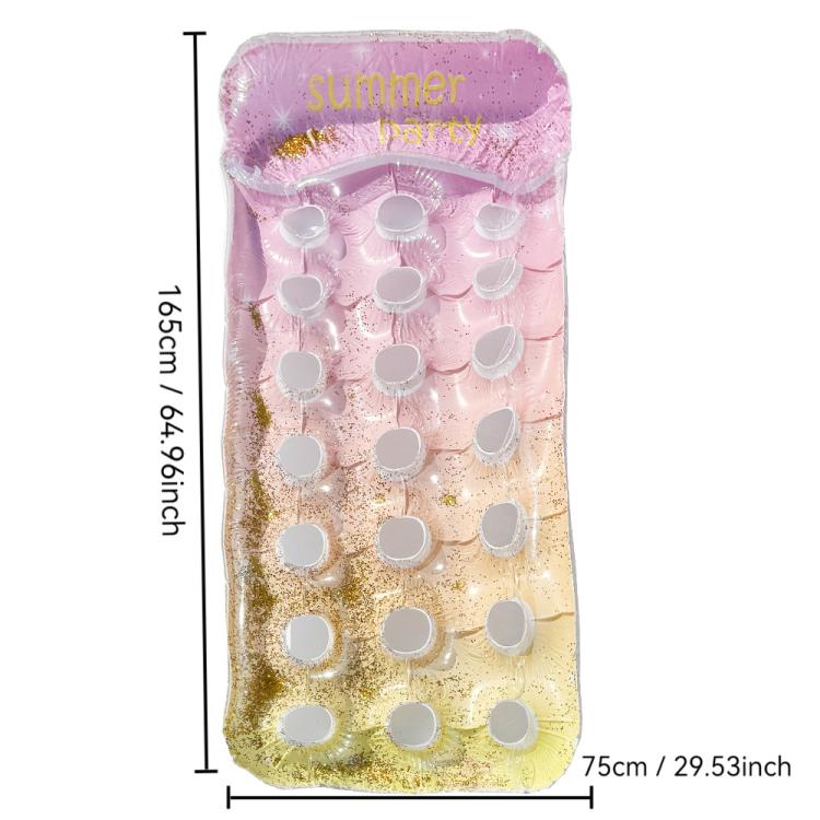 Materasso galleggiante gonfiabile ispessito, lettino ad aria, Yellow Lemon, Watermelon Pattern, Strawberry Pattern, Lime Pineapple Pattern, Sequined Starry Blue, Sequined Starry Pink, Sequins Watermelon Pattern, Sequins Strawberry Pattern, Sequins Merm...