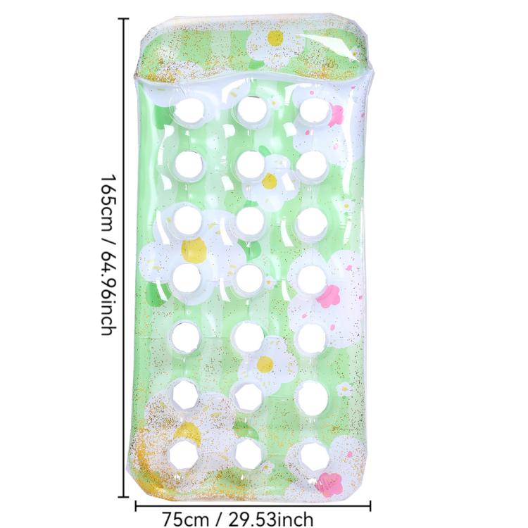 Materasso galleggiante gonfiabile ispessito, lettino ad aria, Sequin Lime Blossom Holes, Sequin Pink Flower Cupcake Holes, Lemon Pattern Holes, Watermelon Pattern Holes, Strawberry Pattern Holes, Lime Pineapple Pattern Holes, Blue Leaves Grid Pattern  ...