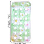 Materasso galleggiante gonfiabile ispessito, lettino ad aria, Sequin Lime Blossom Holes, Sequin Pink Flower Cupcake Holes, Lemon Pattern Holes, Watermelon Pattern Holes, Strawberry Pattern Holes, Lime Pineapple Pattern Holes, Blue Leaves Grid Pattern  ...