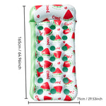 Materasso galleggiante gonfiabile ispessito, lettino ad aria, Sequin Lime Blossom Holes, Sequin Pink Flower Cupcake Holes, Lemon Pattern Holes, Watermelon Pattern Holes, Strawberry Pattern Holes, Lime Pineapple Pattern Holes, Blue Leaves Grid Pattern  ...
