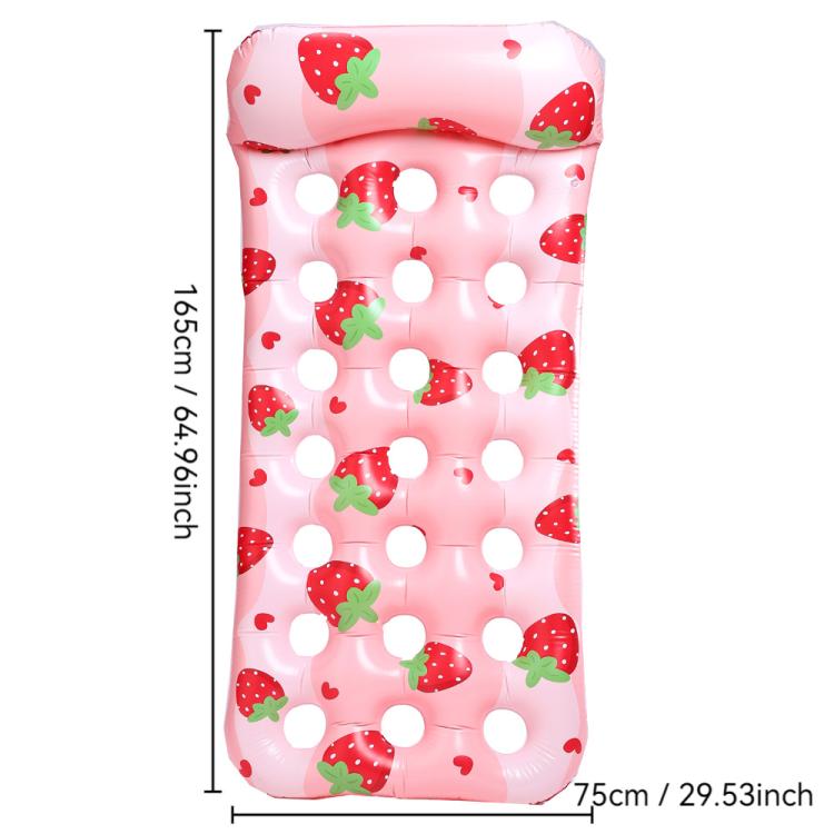 Materasso galleggiante gonfiabile ispessito, lettino ad aria, Sequin Lime Blossom Holes, Sequin Pink Flower Cupcake Holes, Lemon Pattern Holes, Watermelon Pattern Holes, Strawberry Pattern Holes, Lime Pineapple Pattern Holes, Blue Leaves Grid Pattern  ...