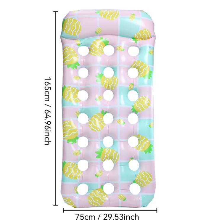 Materasso galleggiante gonfiabile ispessito, lettino ad aria, Sequin Lime Blossom Holes, Sequin Pink Flower Cupcake Holes, Lemon Pattern Holes, Watermelon Pattern Holes, Strawberry Pattern Holes, Lime Pineapple Pattern Holes, Blue Leaves Grid Pattern  ...