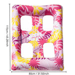 Materasso galleggiante gonfiabile ispessito, lettino ad aria, Sequin Lime Blossom Holes, Sequin Pink Flower Cupcake Holes, Lemon Pattern Holes, Watermelon Pattern Holes, Strawberry Pattern Holes, Lime Pineapple Pattern Holes, Blue Leaves Grid Pattern  ...