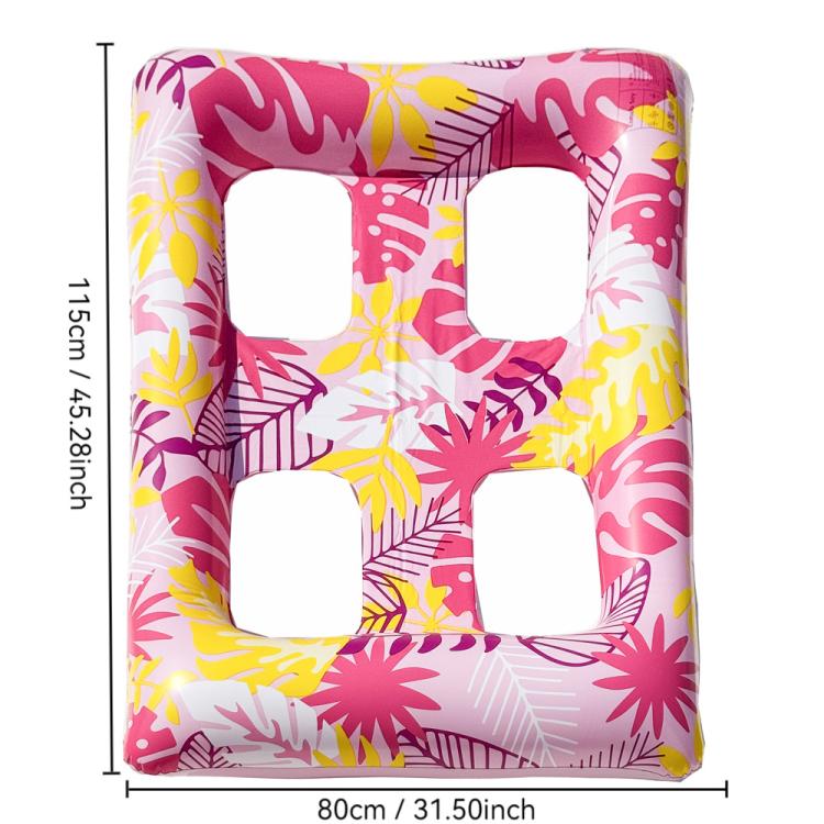 Materasso galleggiante gonfiabile ispessito, lettino ad aria, Sequin Lime Blossom Holes, Sequin Pink Flower Cupcake Holes, Lemon Pattern Holes, Watermelon Pattern Holes, Strawberry Pattern Holes, Lime Pineapple Pattern Holes, Blue Leaves Grid Pattern  ...