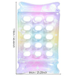 Materasso galleggiante gonfiabile ispessito, lettino ad aria, Sequin Lime Blossom Holes, Sequin Pink Flower Cupcake Holes, Lemon Pattern Holes, Watermelon Pattern Holes, Strawberry Pattern Holes, Lime Pineapple Pattern Holes, Blue Leaves Grid Pattern  ...
