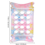 Materasso galleggiante gonfiabile ispessito, lettino ad aria, Sequin Lime Blossom Holes, Sequin Pink Flower Cupcake Holes, Lemon Pattern Holes, Watermelon Pattern Holes, Strawberry Pattern Holes, Lime Pineapple Pattern Holes, Blue Leaves Grid Pattern  ...