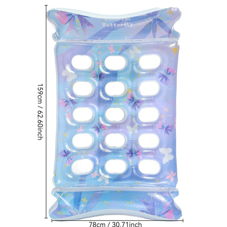 Materasso galleggiante gonfiabile ispessito, lettino ad aria, Sequin Lime Blossom Holes, Sequin Pink Flower Cupcake Holes, Lemon Pattern Holes, Watermelon Pattern Holes, Strawberry Pattern Holes, Lime Pineapple Pattern Holes, Blue Leaves Grid Pattern  ...