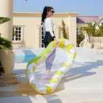 Materasso galleggiante gonfiabile ispessito, lettino ad aria, Yellow Lemon, Watermelon Pattern, Strawberry Pattern, Lime Pineapple Pattern, Sequined Starry Blue, Sequined Starry Pink, Sequins Watermelon Pattern, Sequins Strawberry Pattern, Sequins Merm...
