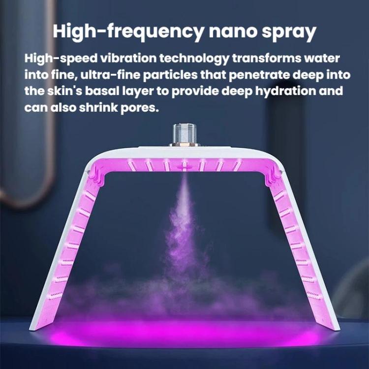 SD-0122 Dispositivo di bellezza pieghevole con spray idratante a spettro completo e luce LED a 7 colori per terapia facciale, ideale per saloni di bellezza., US Plug, EU Plug, UK Plug, AU Plug