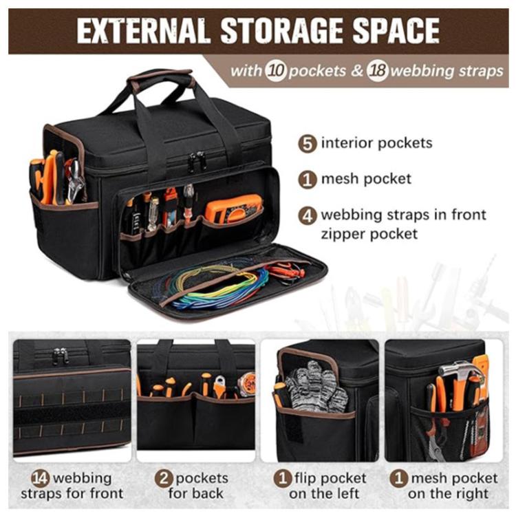 Borsa a tracolla/a mano da 17 pollici, robusta e resistente, ideale come borsa porta attrezzi.