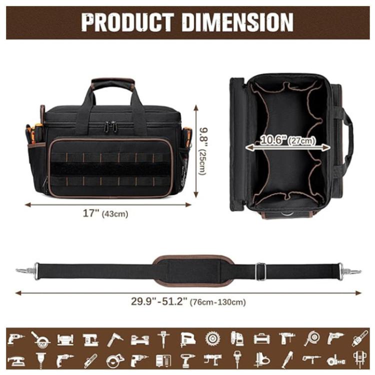 Borsa a tracolla/a mano da 17 pollici, robusta e resistente, ideale come borsa porta attrezzi.