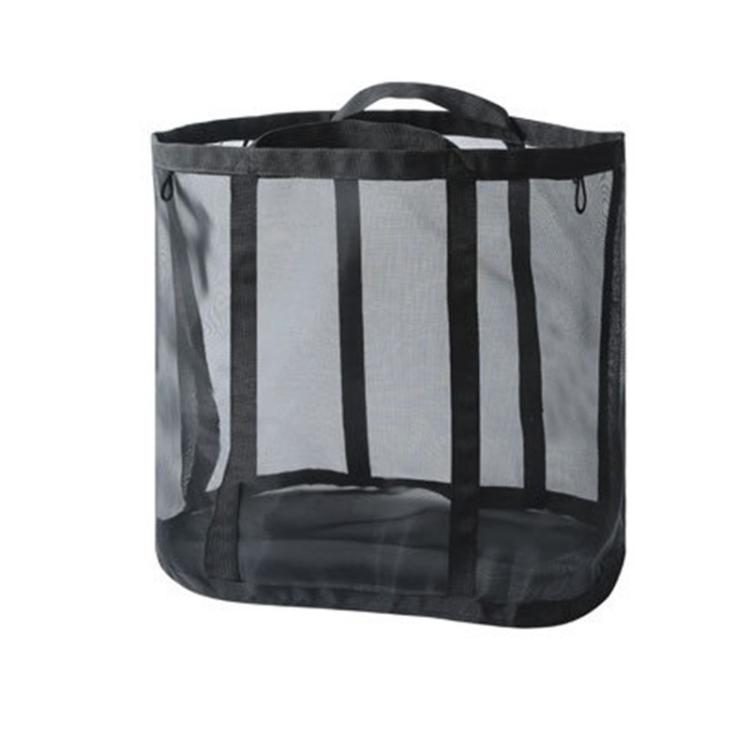 Cesto portabiancheria in rete di grandi dimensioni con manici, pieghevole e da parete, cesto per vestiti sporchi, borsa portaoggetti portatile per giocattoli.