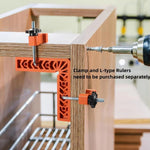 Posizionatore ad angolo retto ausiliario per lavorazione del legno, morsetto di bloccaggio a vite per installazione rapida., Clamp