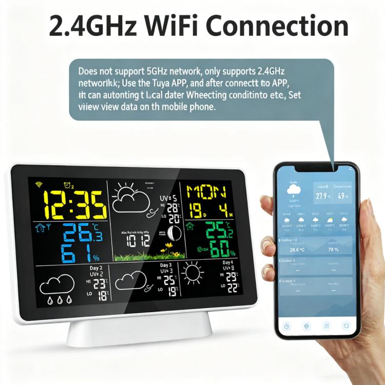Stazione meteorologica WiFi compatibile Tuya con termometro wirel