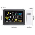 Stazione meteorologica wireless con display a colori da 5,9 pollici, orologio atomico con sensore esterno, termometro e igrometro digitale per la casa, pressione barometrica, fasi lunari.