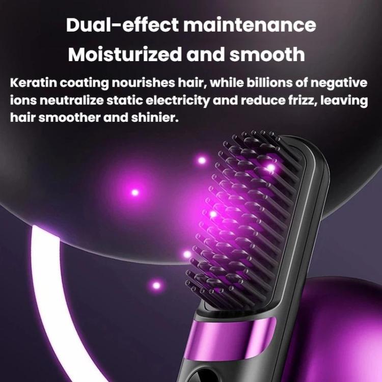 Spazzola lisciante per capelli portatile senza fili con display digitale e ioni negativi, per la cura dei capelli. Pettine per lo styling senza fili.