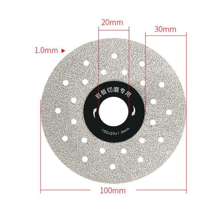 Disco da taglio per pietra sinterizzata, rifinitura di piastrelle in ceramica, mola piatta a doppio uso, 100x20x1.0mm
