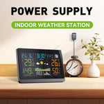 Stazione meteorologica wireless con ampio display a colori da 7,5 pollici, orologio atomico con sensore esterno, termometro e igrometro digitale.