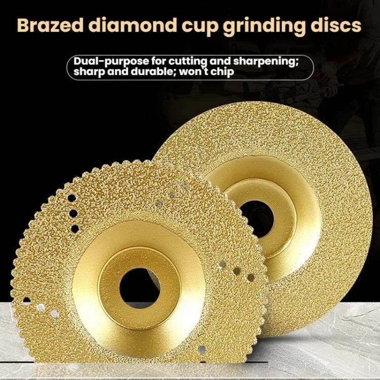 Disco da taglio diamantato, mola a tazza brasata per marmo, mola per la levigatura di bordi di piastrelle in ceramica e quarzo per smerigliatrice angolare., Silver, Silver With Teeth, Gold, Gold With Teeth