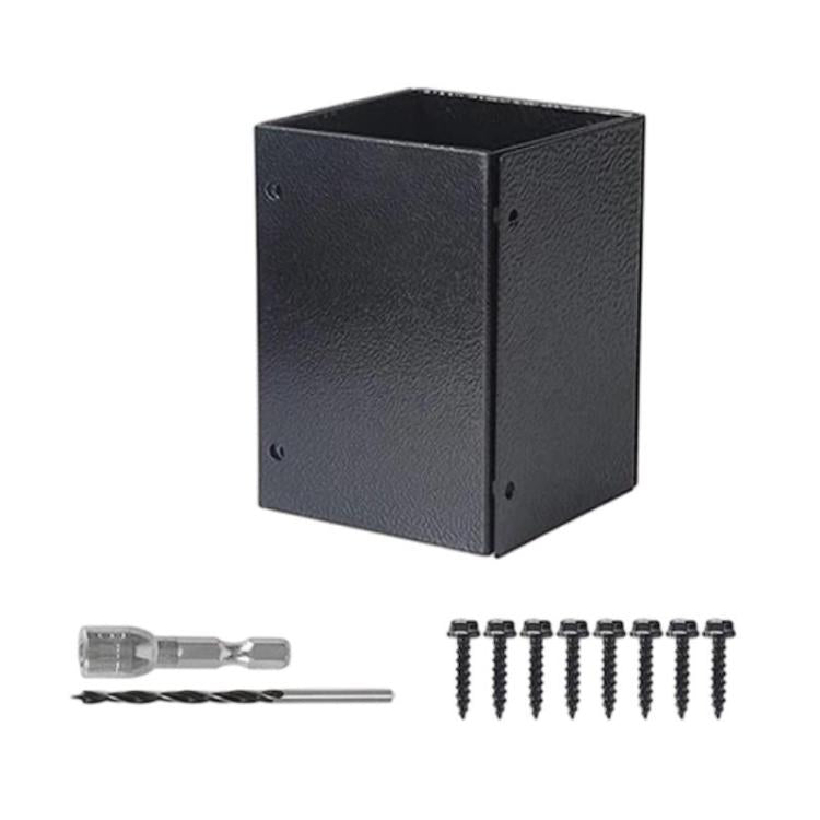 Kit di protezione per pali regolabile in metallo per cassette postali e recinzioni in legno.